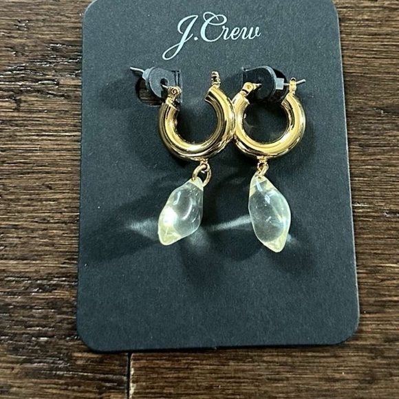 J.Crew-Hoop huggie drop earrings-new - Picture 8 of 9